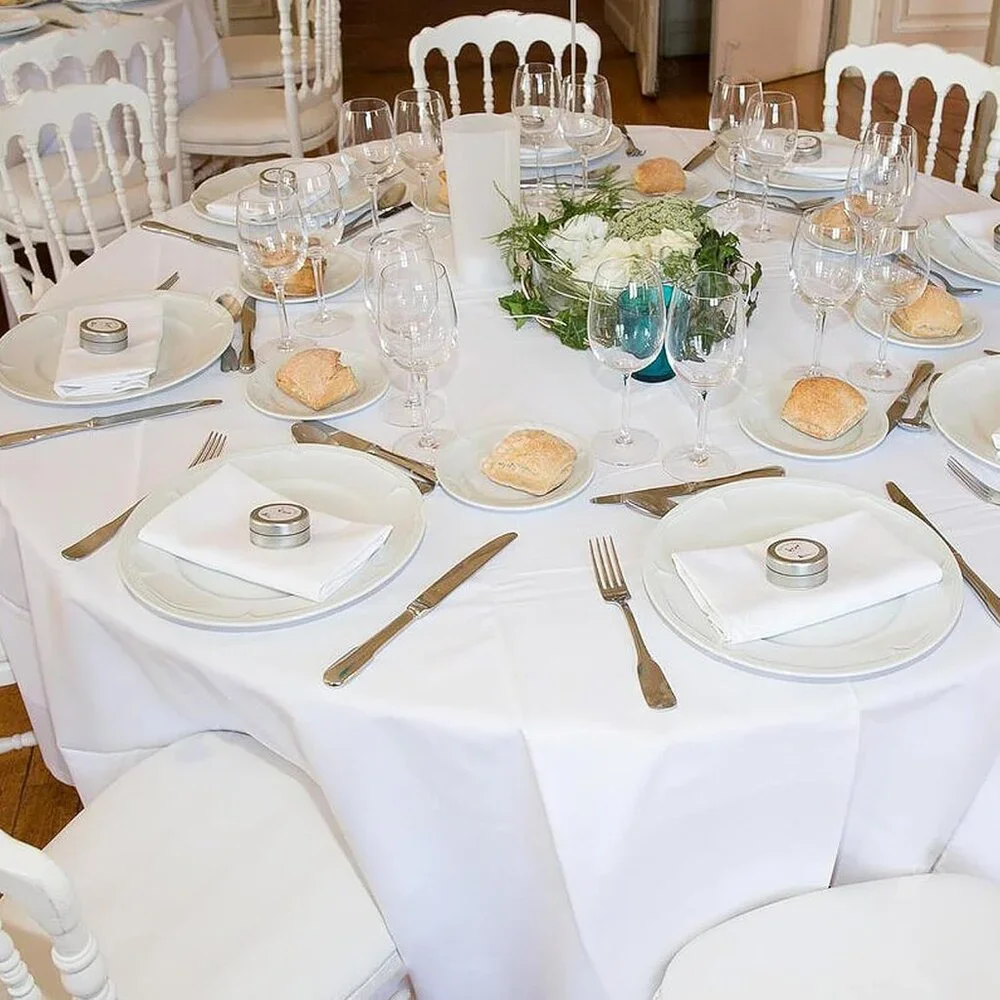 10 Pack Round Tablecloth White 90 Inch